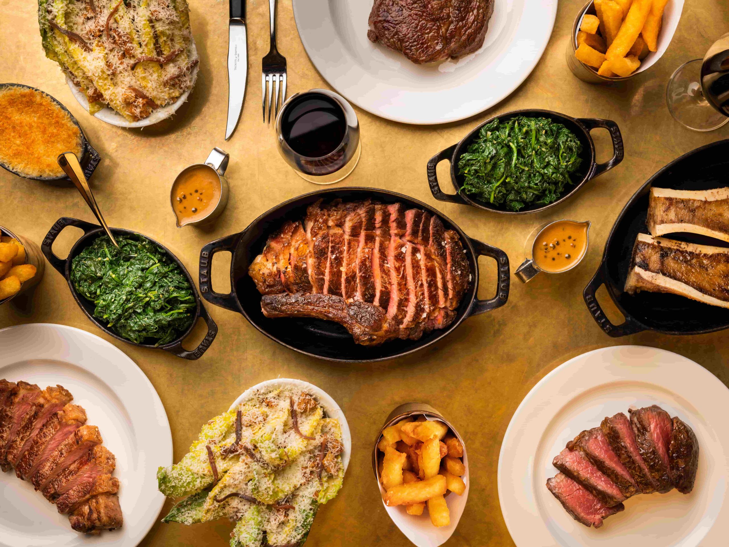 Sharing steaks with sides